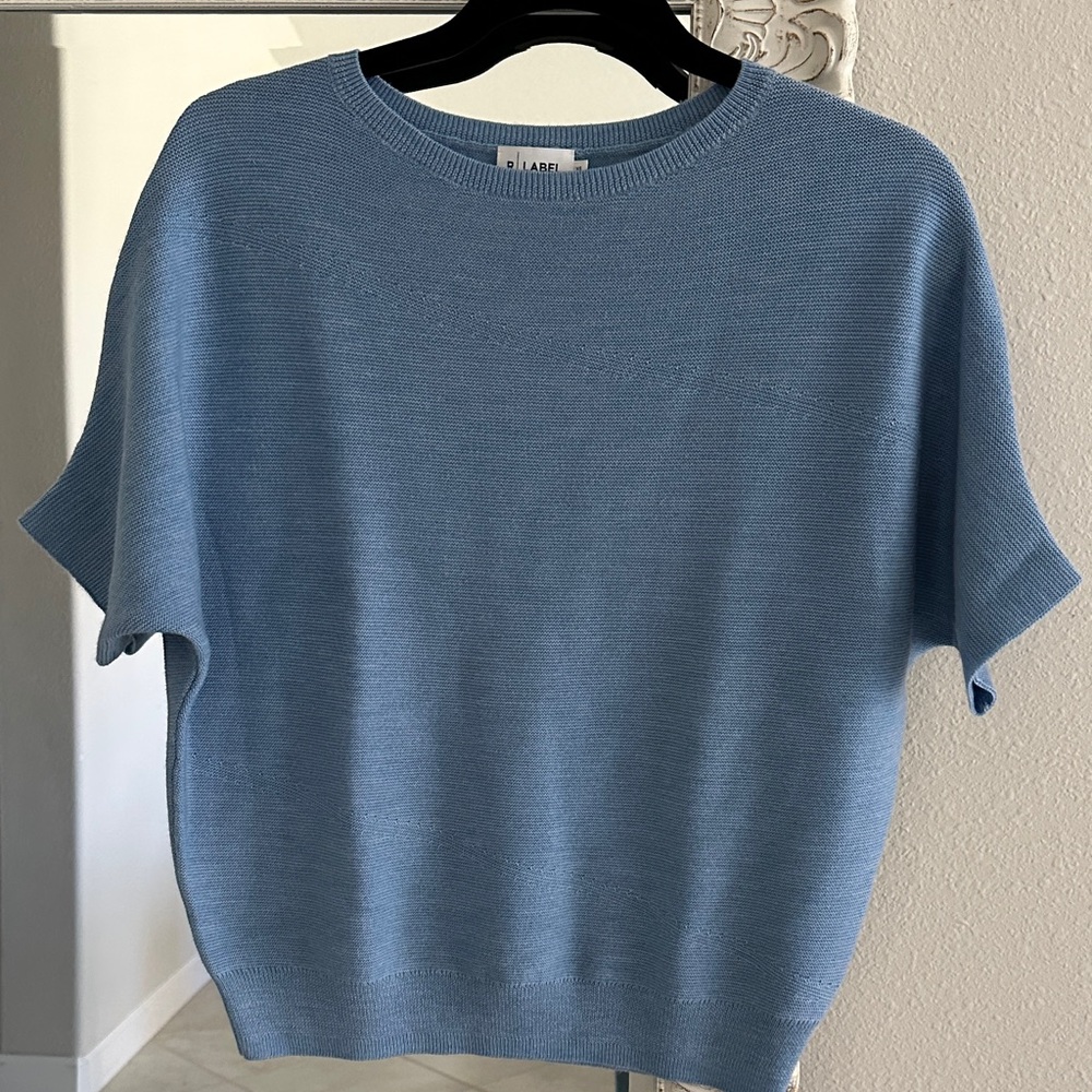 Anthropologie R Label Wool Dolman Short Sleeve Knit Sweater